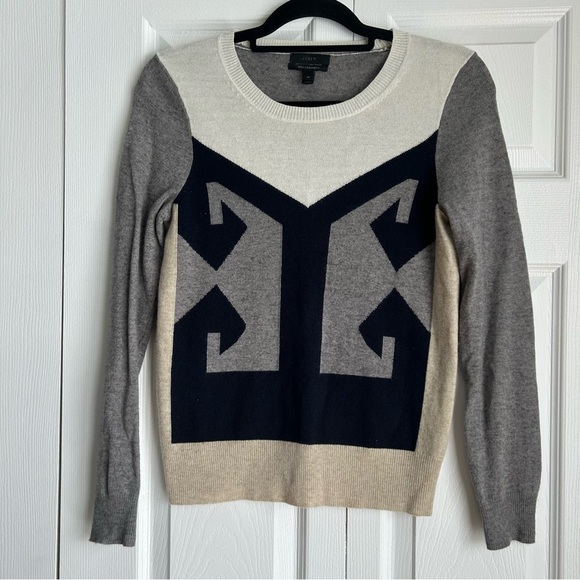 J Crew Colorblock Intarsia Sweater - Picture 1 of 4